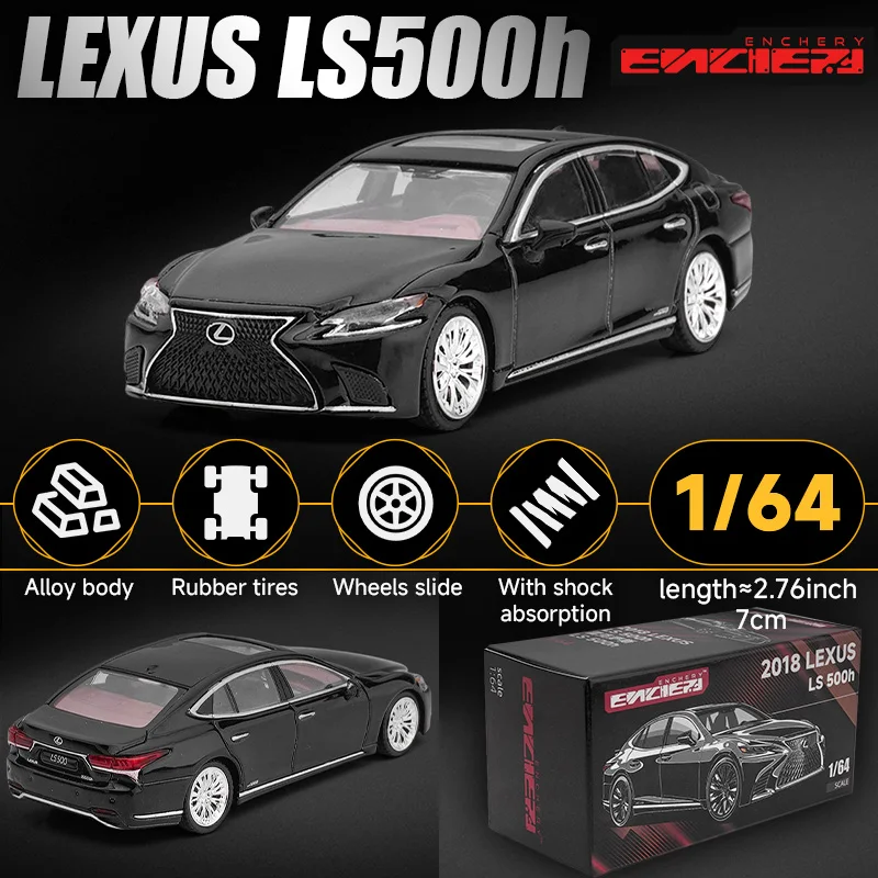 1/64 لكزس LS500h سيارات لعبة نموذج مصغر 1:64 ENCHERY دييكاست المعادن عرض السيارة جمع عجلات مجانية هدية للطفل الأولاد