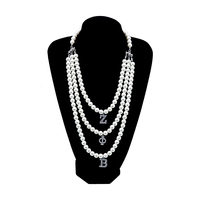 Layer Pearl Chain 1920 Sorority Finer Women Group Greek Letter Zeta Phi Beta Necklaces Jewelry Popular