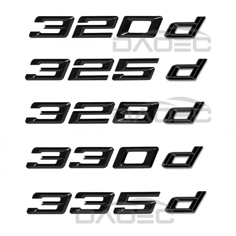 Autocollants de lettres de logo de coffre de voiture 3D ABS, insigne d\'emblème, autocollants pour BMW série 3 320d, 325d, 328d, 330d, 335d, E46,