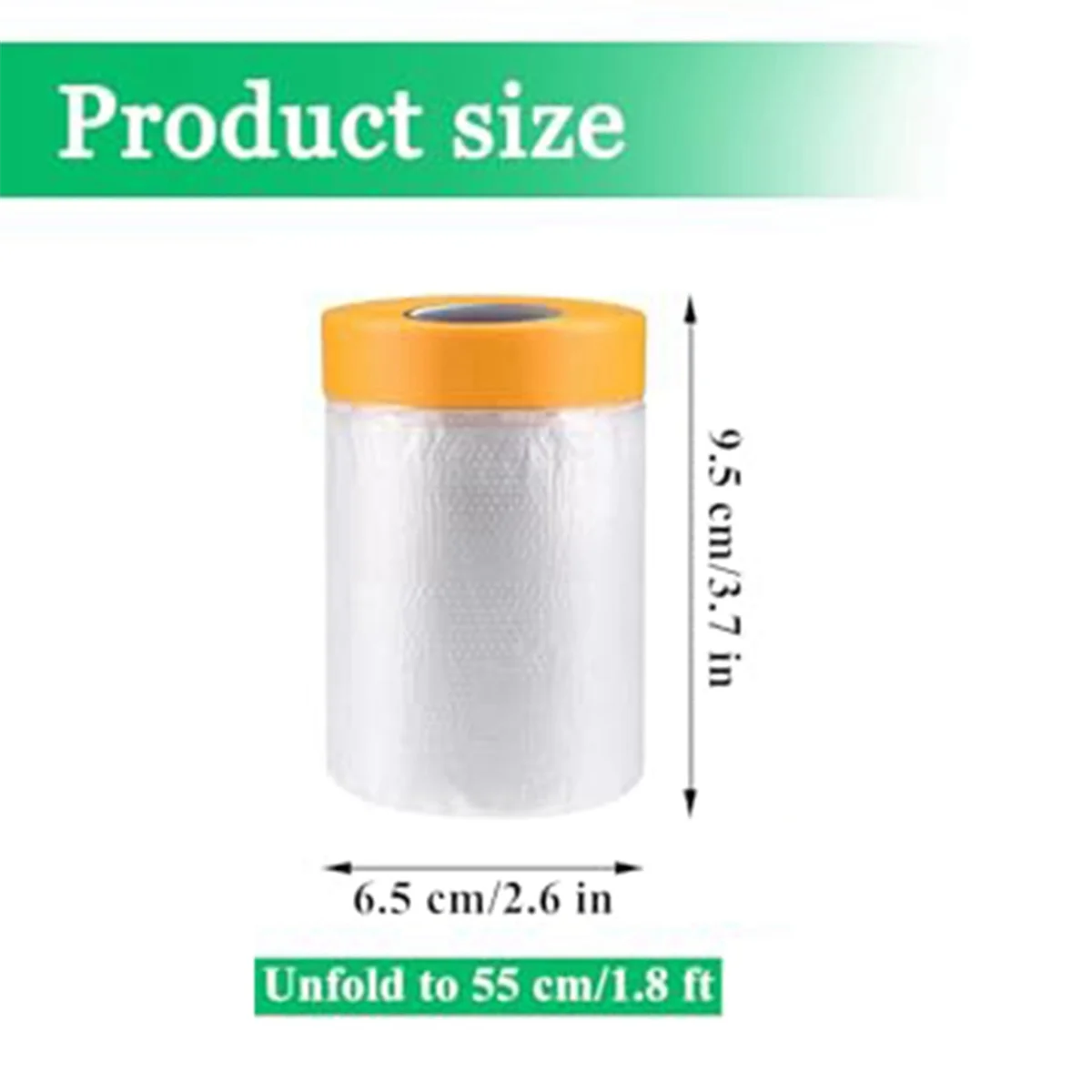 Confezione da 6 nastri e drappeggi, pellicola per mascheratura preincrosta 1,8X62,3 piedi per rivestimento di verniciatura automatica, pellicola preadesiva in plastica G