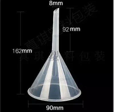 90mm Plastic  funnel Triangle funnel Separatory funnel High school chemical laboratory equipment 5pcs
