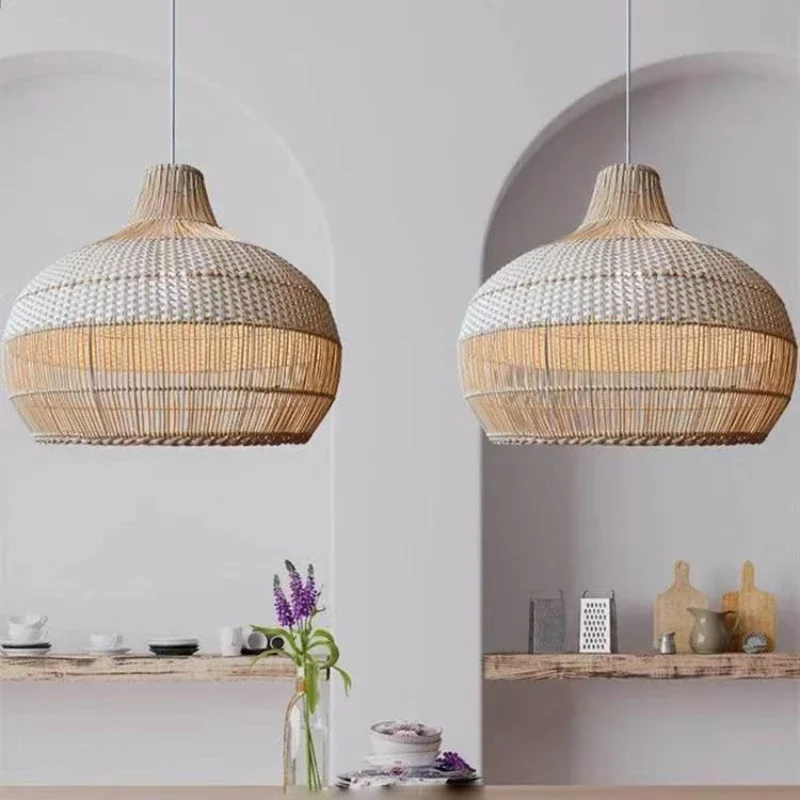 

Oval Hollow Design Rattan Pendant Light Suitable Forpresence Chamber Dining Room Light or Study Bar Decoration Lighting Fixtures