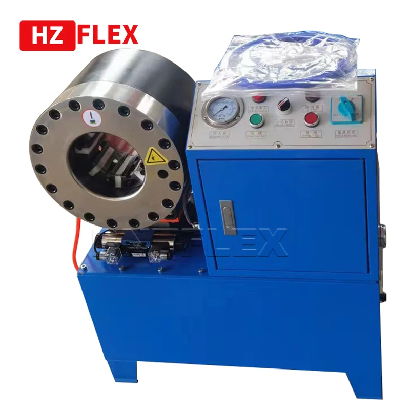 

lowest price of 1/4' to 2" four wire braided high pressure hydraulic hose swaging machine in China