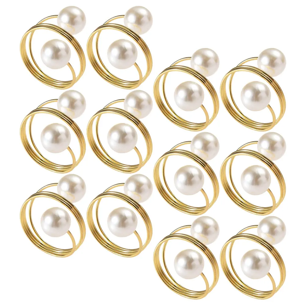 

12 Pcs Napkin Buckle Christmas Rings for Wedding Dinner Charming Table Decor Holder Metal