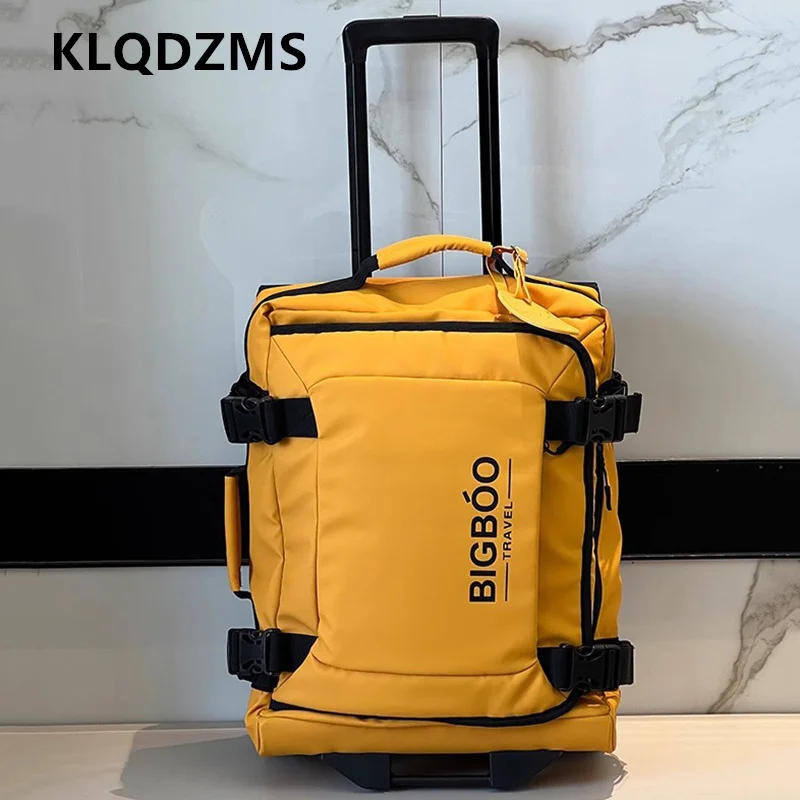 

KLQDZMS 20"24"28Inch Rolling Suitcase Men's Oxford Cloth Boarding Box Students Large Capacity Trolley Case Ultra-light Luggage