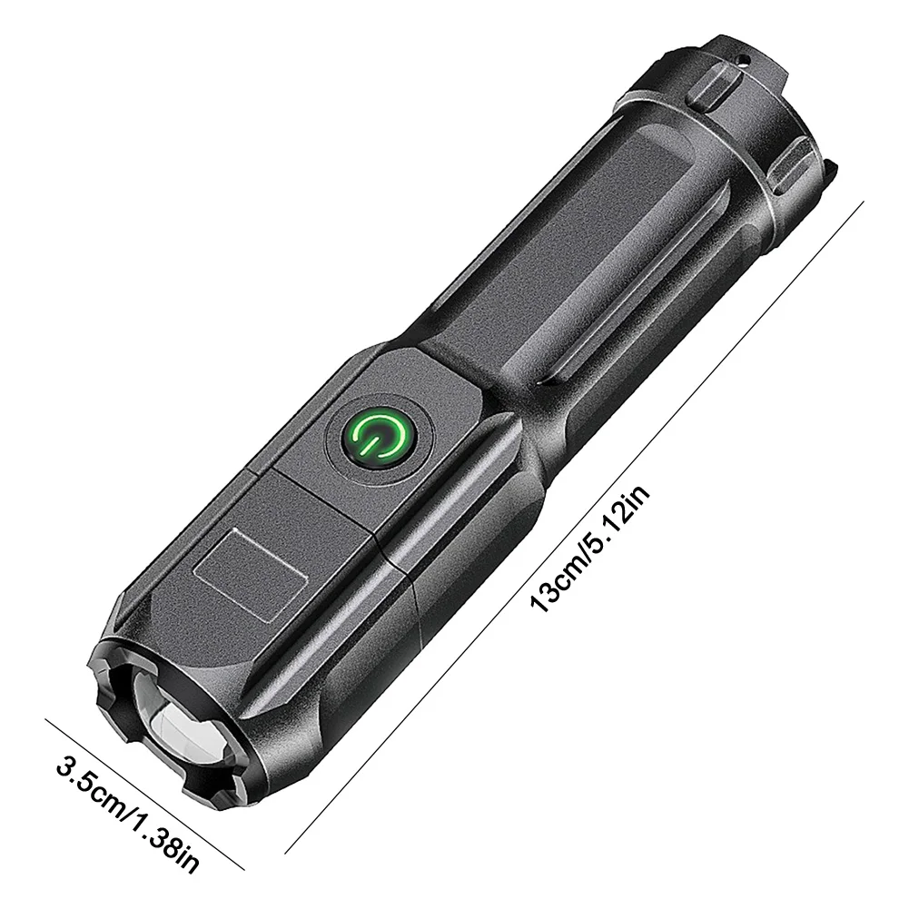 Powerful LED Flashlight Anti-Slip High Power Flashlight Waterproof Portable Camping Light Power Display for Outdoor Camping Use