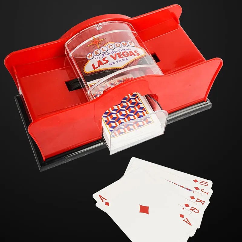 Manueller Kartenmischer 2-Deck mit Handkurbel, Kartenmischer für Blackjack, Poker, Spielkarten-Händler, Maschine, manuelles Kartenmi