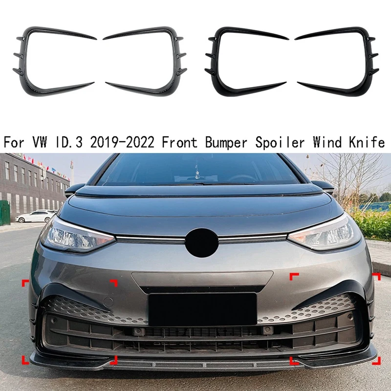 Front Bumper Wind Knife For VW ID.3 2019-2022 Front Bumper Spoiler-A02Q