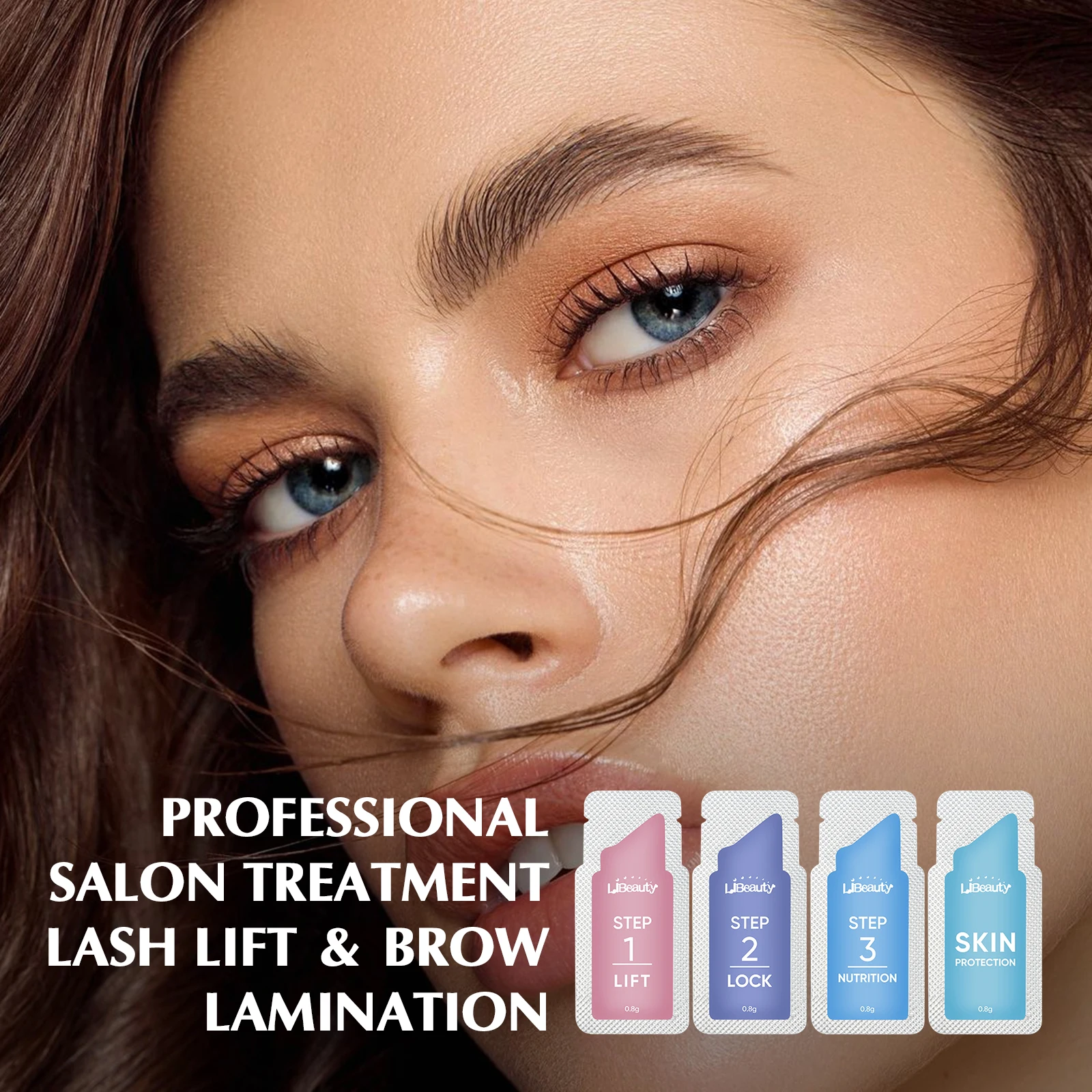 Libeauty 5 peças/lote #1 #2 #3 #4 sachê loção de levantamento de cílios perm lash lift kit loção nutrição cílios maquiagem dos olhos ferramentas de beleza