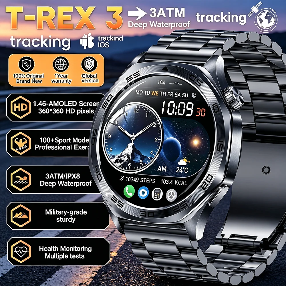 Outdoor Lighting Track - 2026 Neue Militär-Smartwatch mit 400mAh Akku