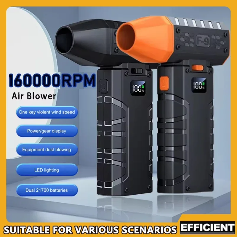 

Мини-ручной электрический вентилятор 160000 об/мин, турбоструйный вентилятор со светодиодным дисплеем, скорость ветра, 52 м/с, бесщеточный двигатель для чистки и сушки