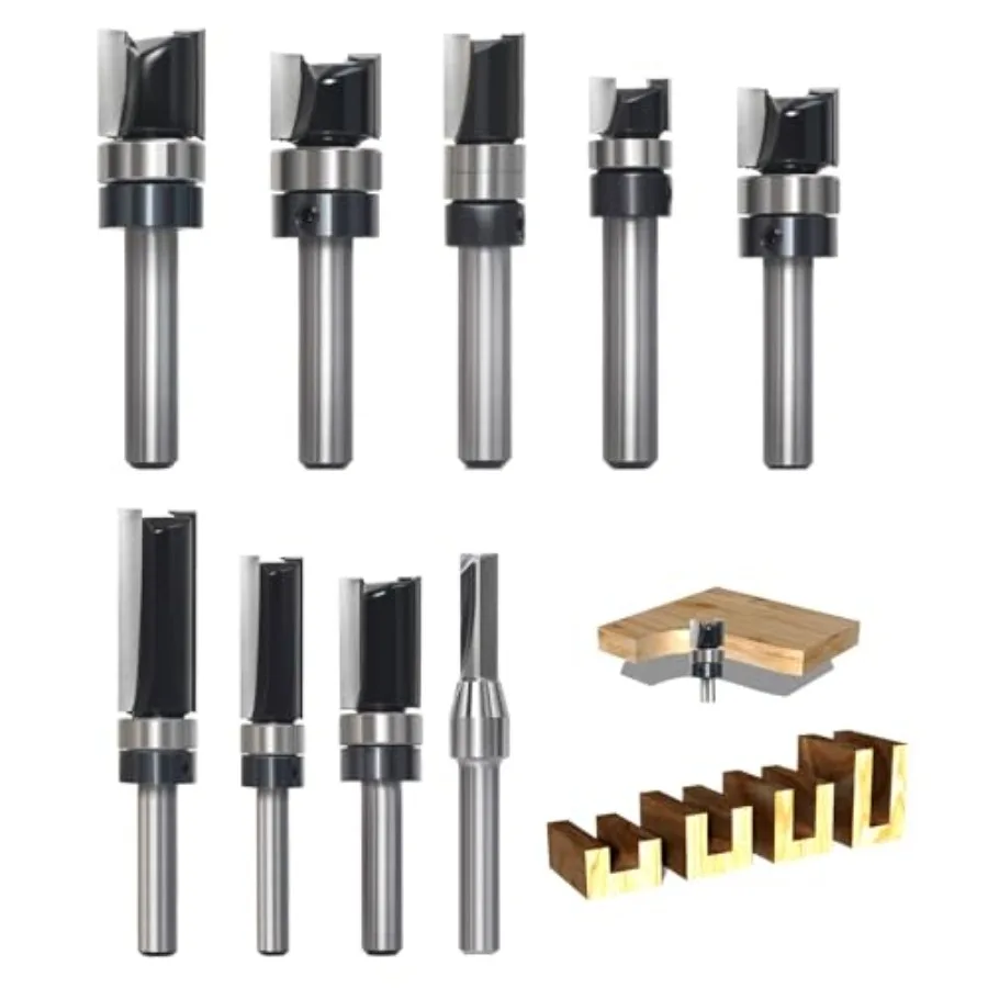 

Flush Trim Router Carbide Tipped Top Bearing Template Router Straight Flush Cut Router Bit for Wood Trimming