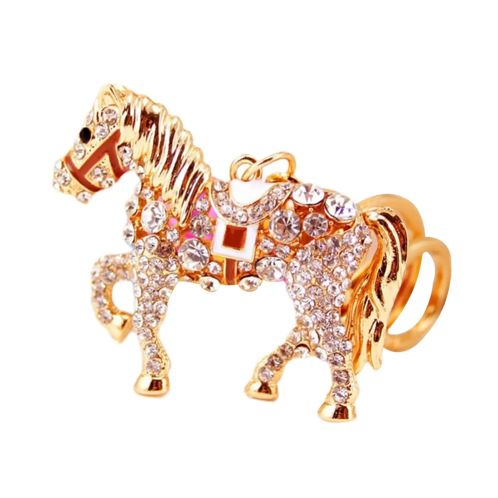 Horse Rhinestone Keychain Sparkling Bling Decorative Glitter Accessories Creative Key Chain for Backpack Wallet Purse Tote Women