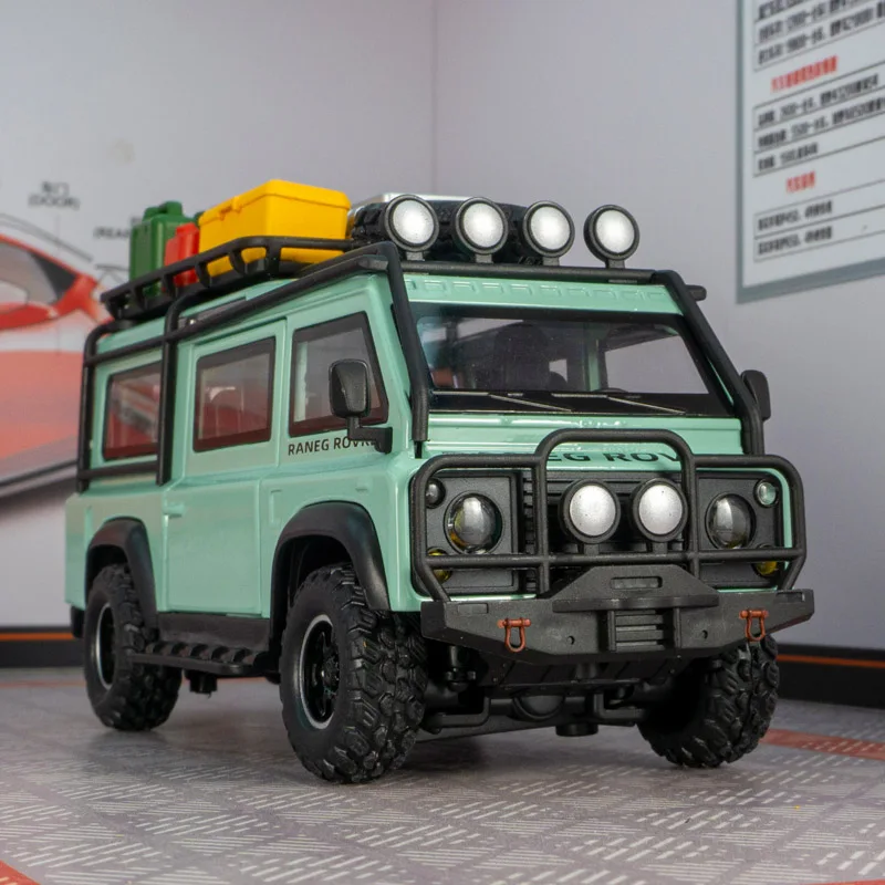 1:32 Land Rover Defender Van Renderings Van Legierung Automodell Akusto-Optik zurückziehen Geländewagen Kinderspielzeug Geschenk