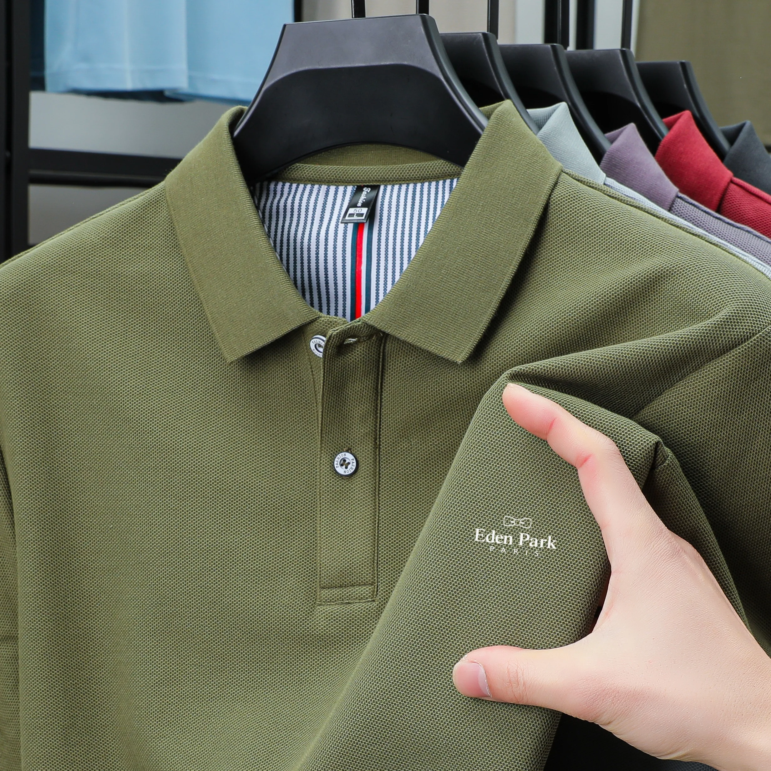 Men's Business Casual Short-Sleeved Summer Solid-Color Collar Breathable Lightweight Daily Commuting Shirt