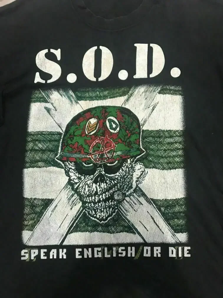 

SOD Band Подарок для фанатов Тяжелый хлопок Черная классическая рубашка унисекс в полный размер AA444