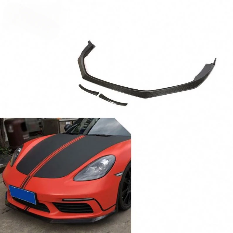 Carbon fiber front lip for Porsche 718 Boxster Cayman 2016-2018