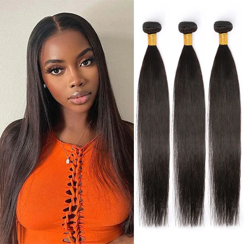 Straight Bundles Human Hair 30 Inch Brazlian Hair Weave Bundles 100g/pc Raw Sew in Human Hair Extensions one Bundle for Women