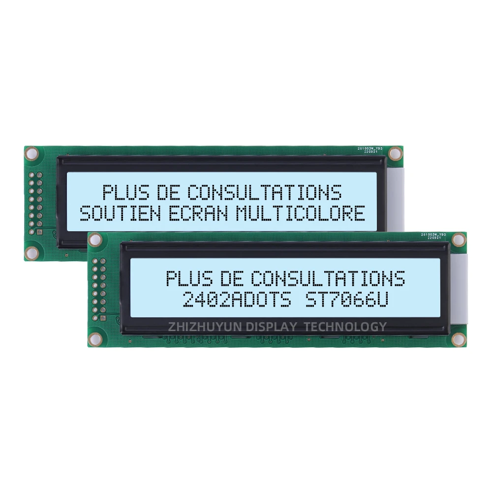 Pantalla LCD europea de película verde amarilla, módulo multilingüe, puerto serie, 2402A