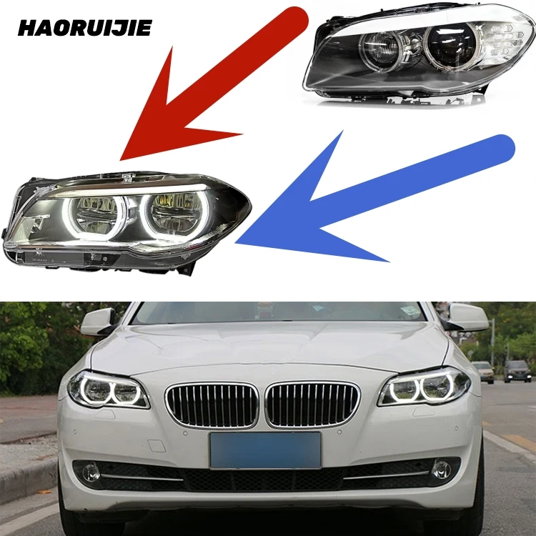 

Фара F10 для Bmw F10 серии 5, полностью светодиодная фара, обновленная для ежедневных ходовых огней Angel Eyes, светодиодные фары 2010-2017
