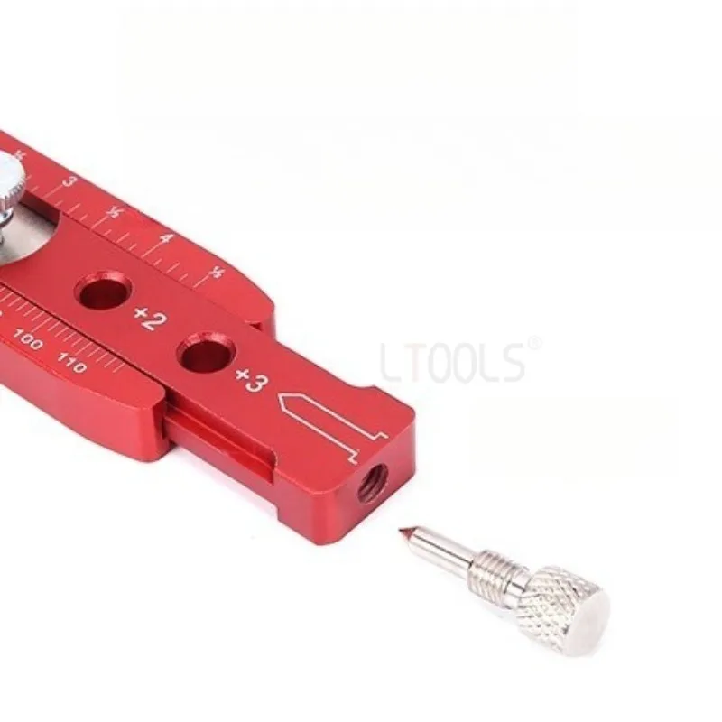 Bussola multifunzionale regolabile per tracciatore per la lavorazione del legno con scala metrica, righello di posizionamento, strumenti hardware per disegno in lega di alluminio