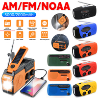 5000mAh Emergency Radio Multi-Powered Hand Crank Solar Powered AM/FM/NOAA Weather Radio With LED Lamp Flashlight SOS Alarm Radio