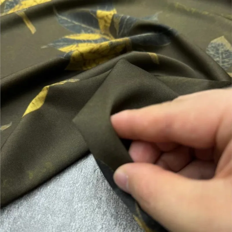 ชุดเดรสผ้าไหมทอลายทแยงพิมพ์ลายฤดูร้อนชุดกระโปรงครึ่งตัว