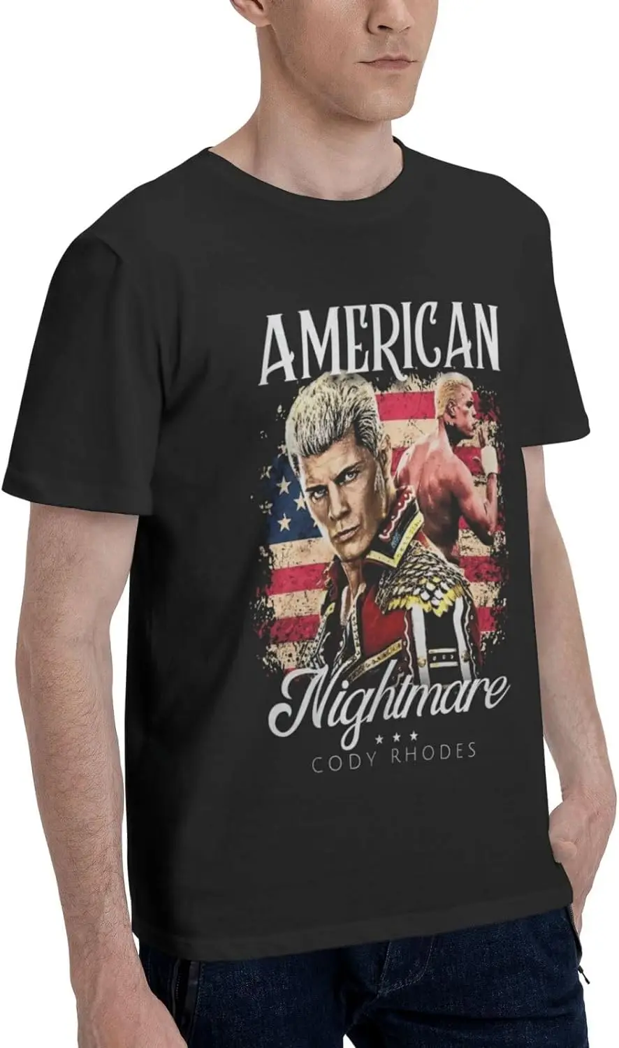 Cody and Rhodes Men Womens Casual Fashion Cotton Crewneck Short Sleeve T-Shirt Black