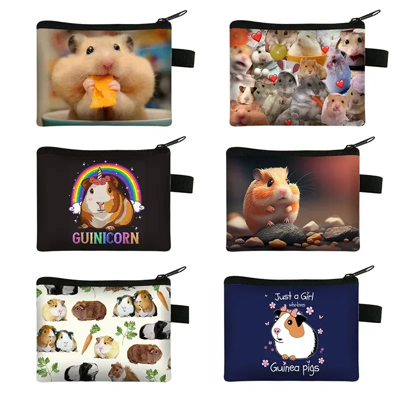 Just A Girl Who Loves Guinea Pigs Print Coin Purse Cute Pet Hamster Women Wallets Mini Handbag ID Credit Card Money Holder Bags