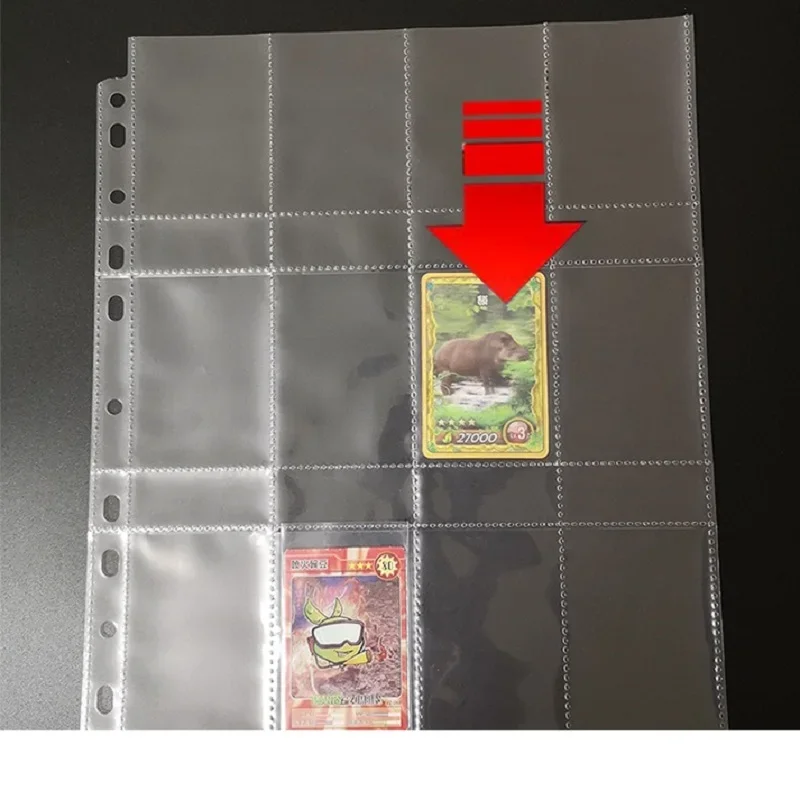 20/50pages Transparent cards pages food card 12 pockets for small size board game cards Protector collection Album pages 52x72mm