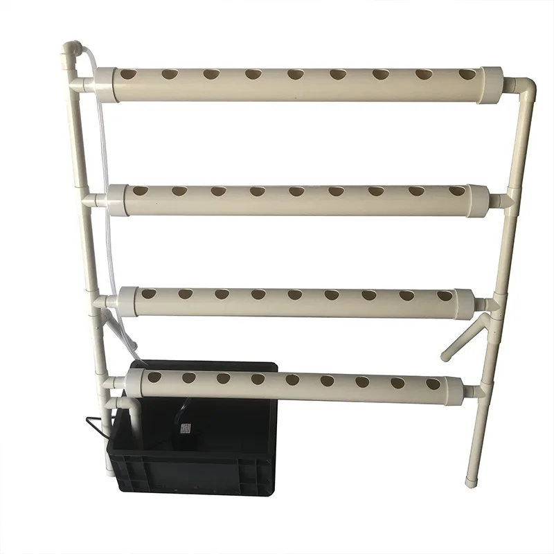 Pvc Hydroponics Growing System 4-layer 4-tube 36 Holes Vegetable Planting Planter Vertical Aerobic System Gardening Equipment