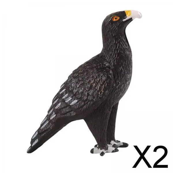 2X Animal Eagle Model Garden Decoration Wildlife Ornament Crafts for Collection