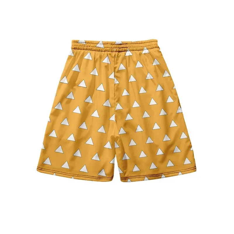 Beach Shorts with Pocket Men Demon Slayer Costume Kamado Tanjirou Anime Harajuku Jogging Pants Quick Dry Shorts