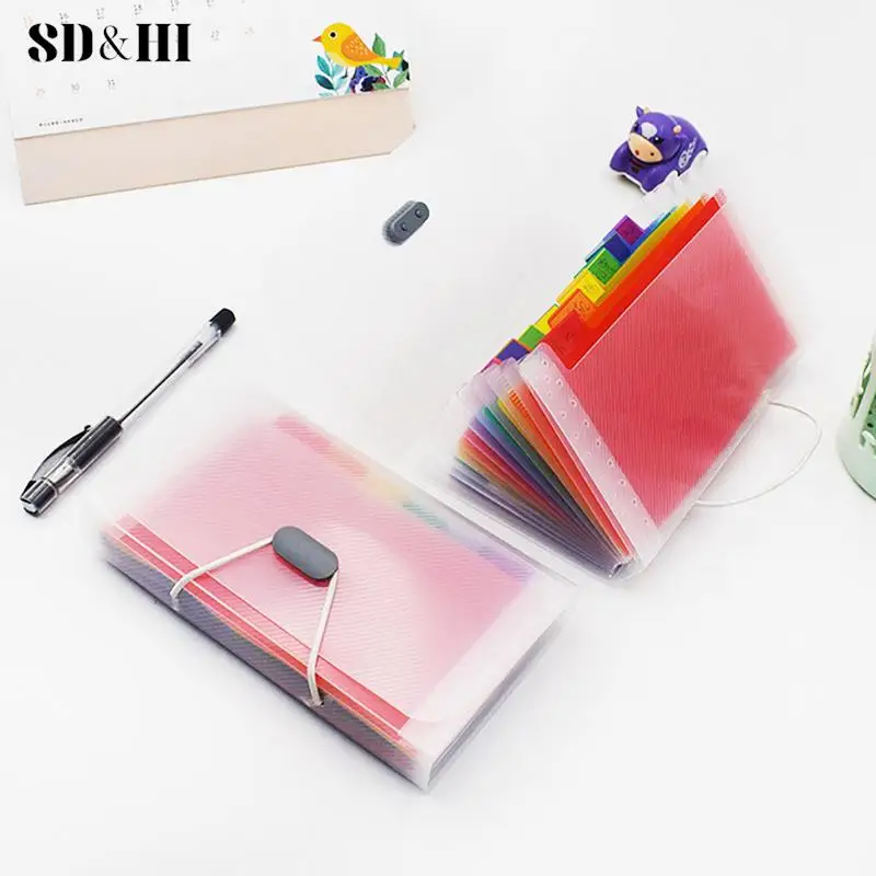 A6 13 celle Portable File Folder Extension Wallet Bill ricevuta File Organizer