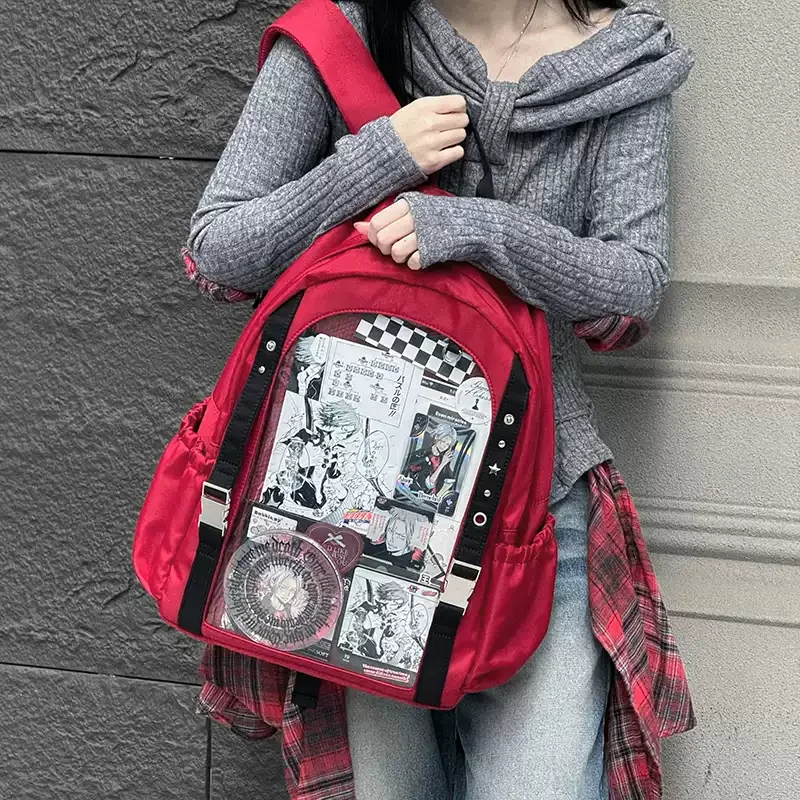 Japanese Two-dimensional Backpack Large Food Volume College Neutral Student Class Computer 40cm Baby Bag Double Shoulder Lta Bag