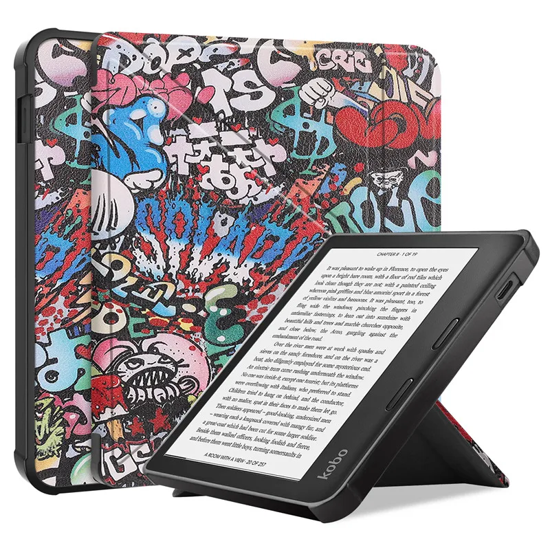 For KOBO Sage Sleepcover 8 Inch Cute Painted Leather Case For Kobo