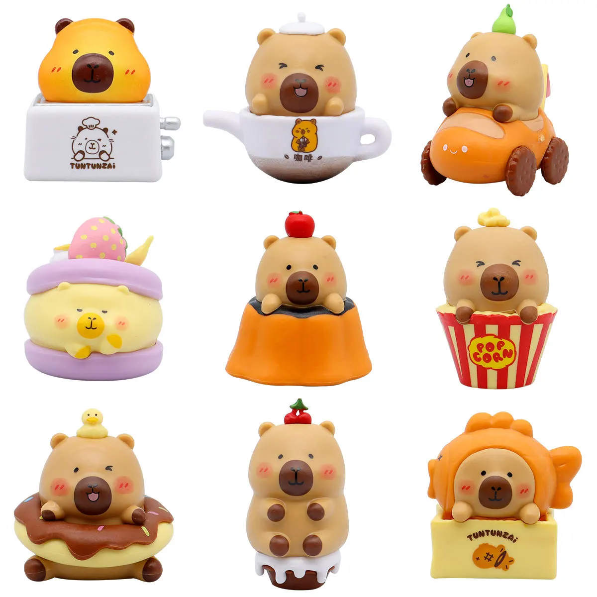 New Capybara Series Hippers Harvest Cute Hippie Doll Trendy Figure Model Ornaments Dumplings Children'S Toy Gift