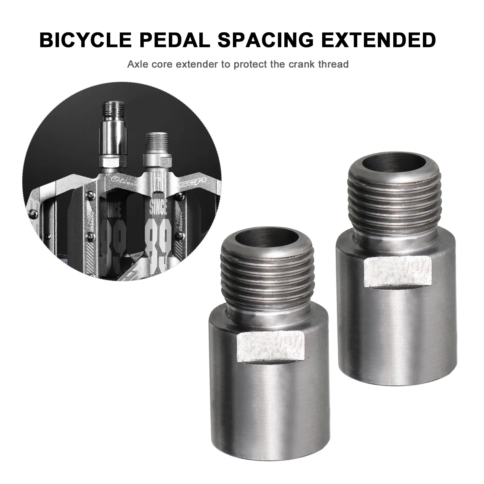 

1Pair Bike Pedal Extender Chrome Molybdenum Steel Pedal Spacer for Mountain Road Folding Bikes Protector Accessory