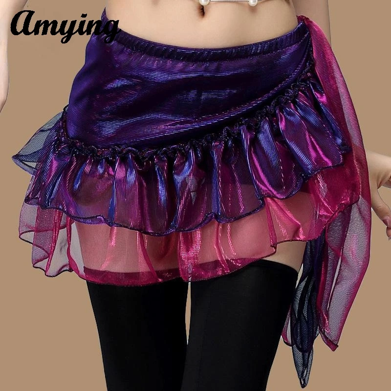 النساء الرقص الشرقي ممارسة وشاح الورك شبكة كشكش أسفل الورك تنورة مثير وشاح الخصر تنورة الرقص فئة التدريب وشاح الورك تنورة