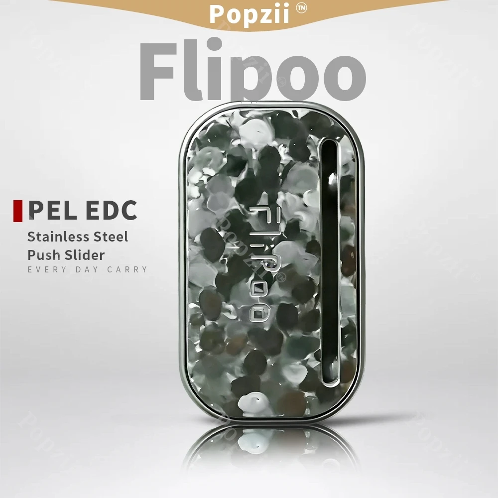 PEL EDC Flipoo DIY Hammer Carving Mechanical Magnet Fidget Slider Stainless Steel Fidgeting Toy Anxiety Toys Decompression Toy