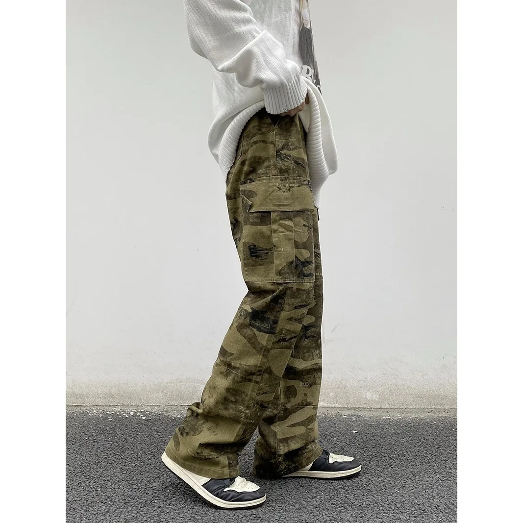 High Street Summer Thin Multi Pocket Camouflage Pants Men Retro Micro Horn Trendy Brand Niche Design Sense Casual Denim Crowd 23