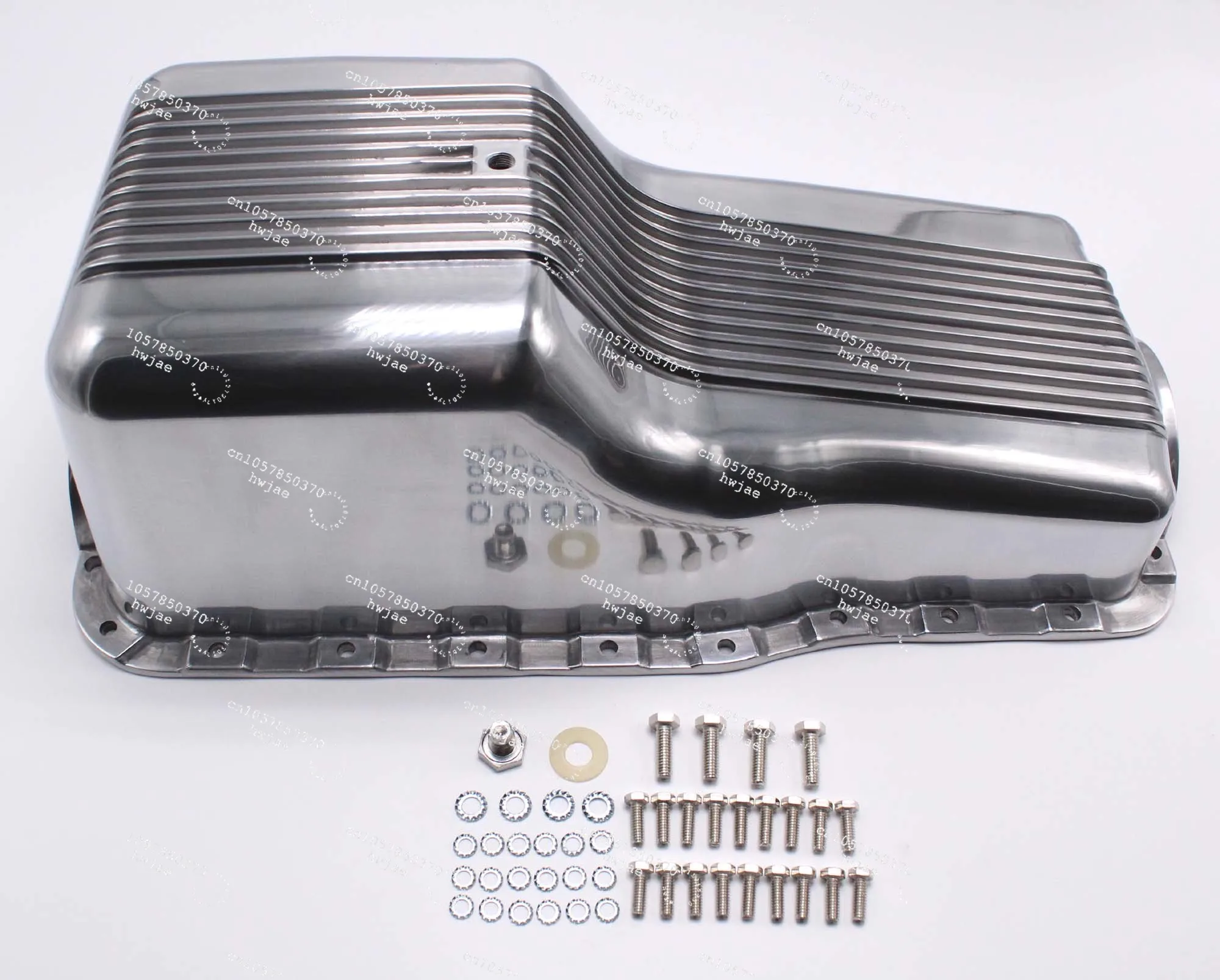 1962-82 SBF Polished Aluminum Oil Pan for Retro Finned Front Sump New Condition Compatible with 260 289 302 SRN8446 VA1955
