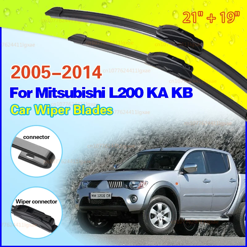 Wiper Front Hybrid Wiper Blades For Mitsubishi L200 KA KB 2005 - 2014 Windshield Windscreen Window Rain Brushes 21