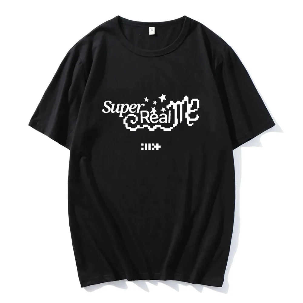 ILLIT Kpop Band T-shirts Super Real Me Letter Printing Tee-shirt Hip Hop Streetwear Summer Women/Men Tshirts Cotton Comfortable