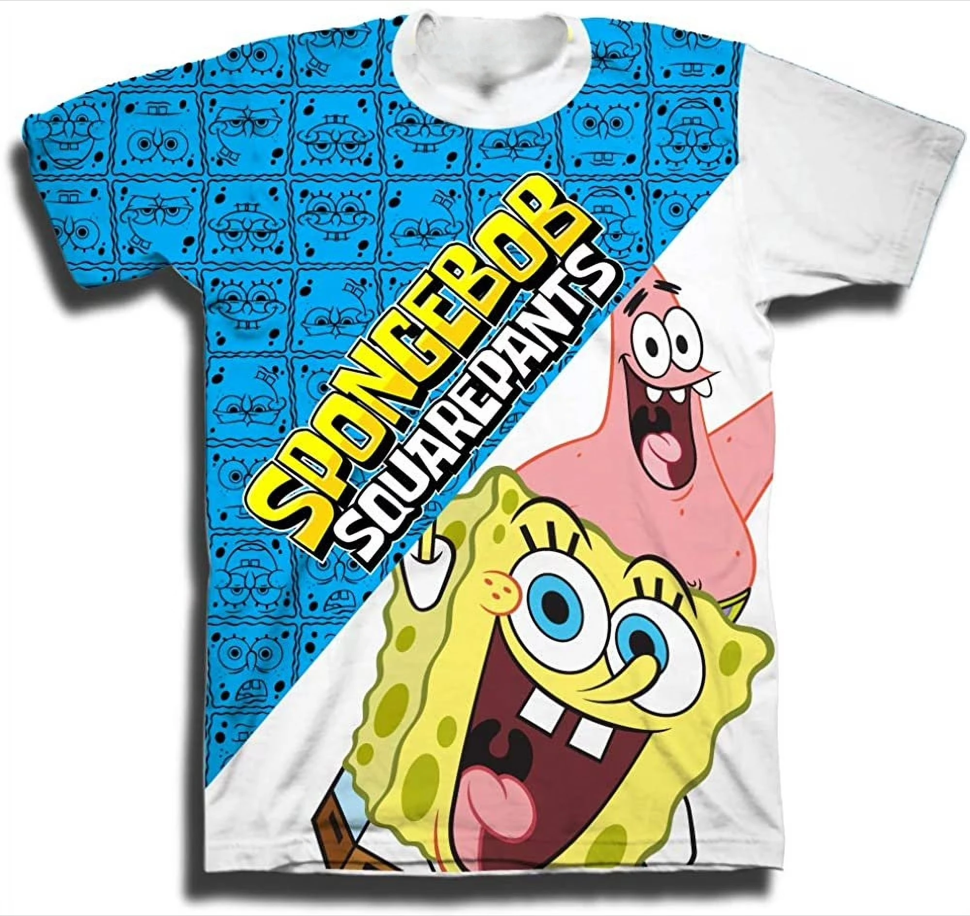 2026 Summer Fashion New SpongeBob SquarePants and His Friends Hip Hop Casual Round Neck 3D Printed Short Sleeve T-shirt Size Up