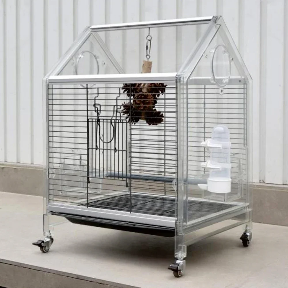 

Bird cage, accessories, iron mesh, transparent , house, plastic , small parrot