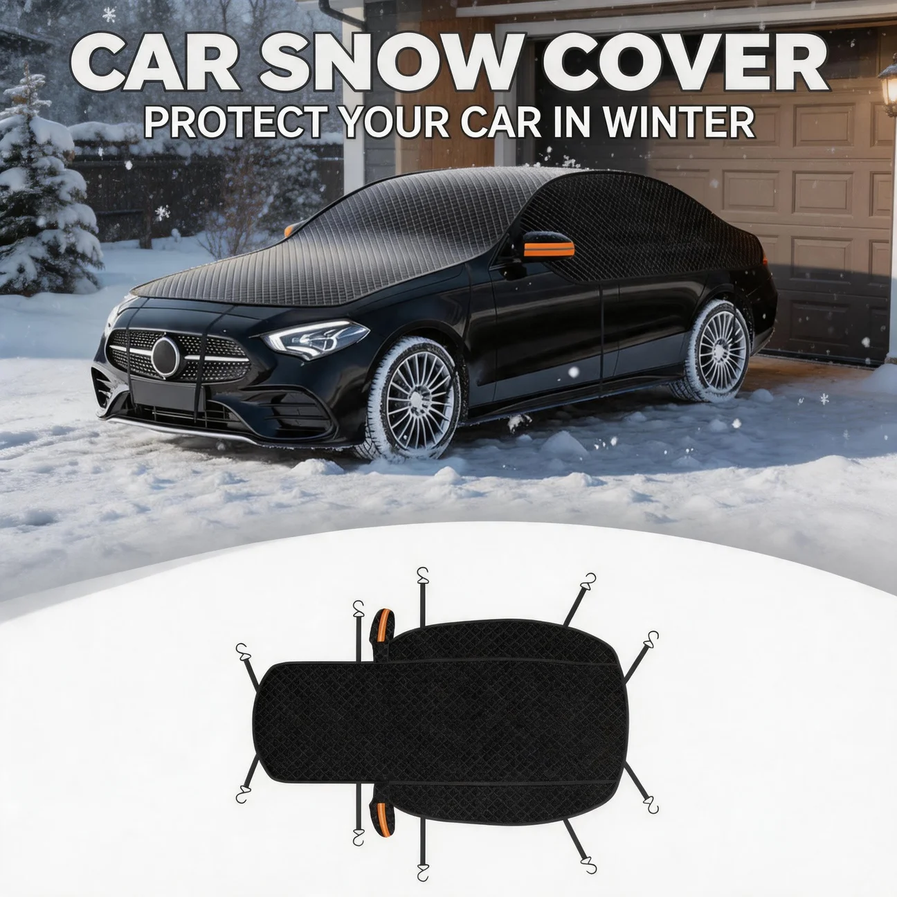 Winter Universal Full Surround Car Windshield Sunshade Car Snow Cover Anti Freezing and Sun Protection Cover Auto Accessories