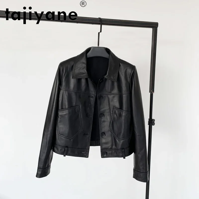 Tajiyane Spring Real Sheepskin Jacket Women Genuine Leather Coats Korean Style Woman Cloth Womens Tops Mujer Chaqueta TN2061