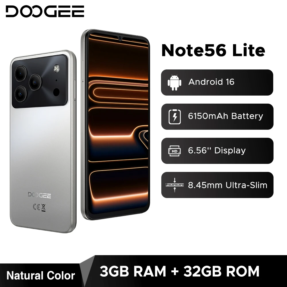 【¥15,697】DOOGEE Note56 Lite 6150mAh 3GB+32GB ホワイト 特別割引-アリエク特価アラート