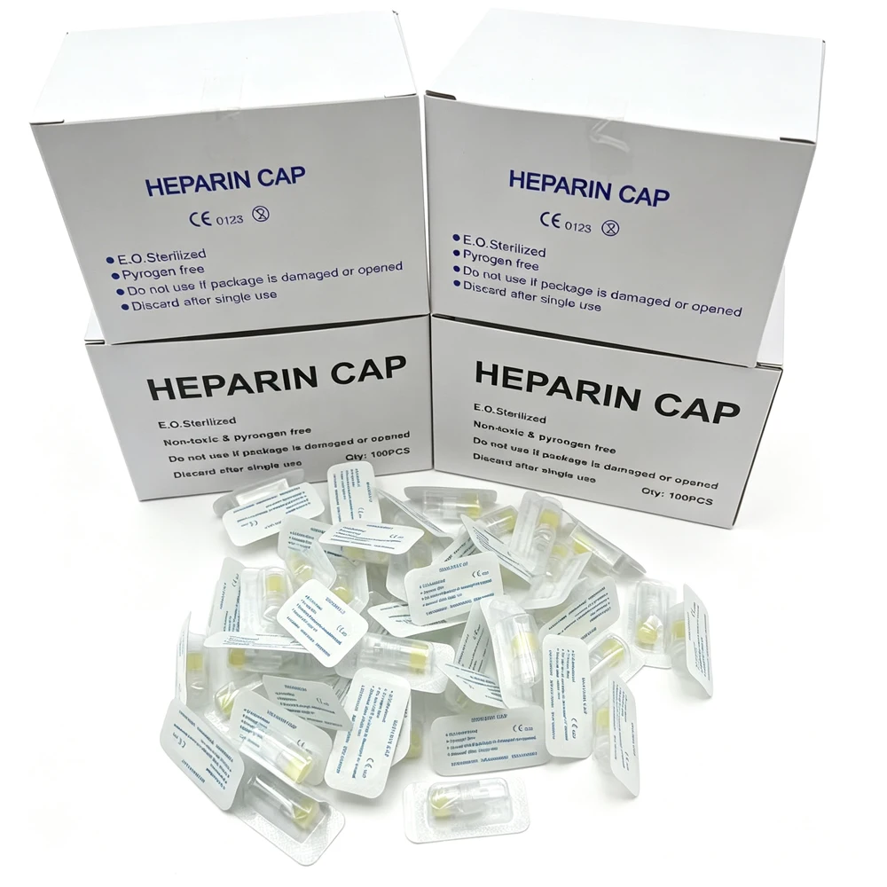 50-500pcs Heparin Cap IV Disposable Cannula Heparin Caps for Dog Cat Pet Veterinary Supplies